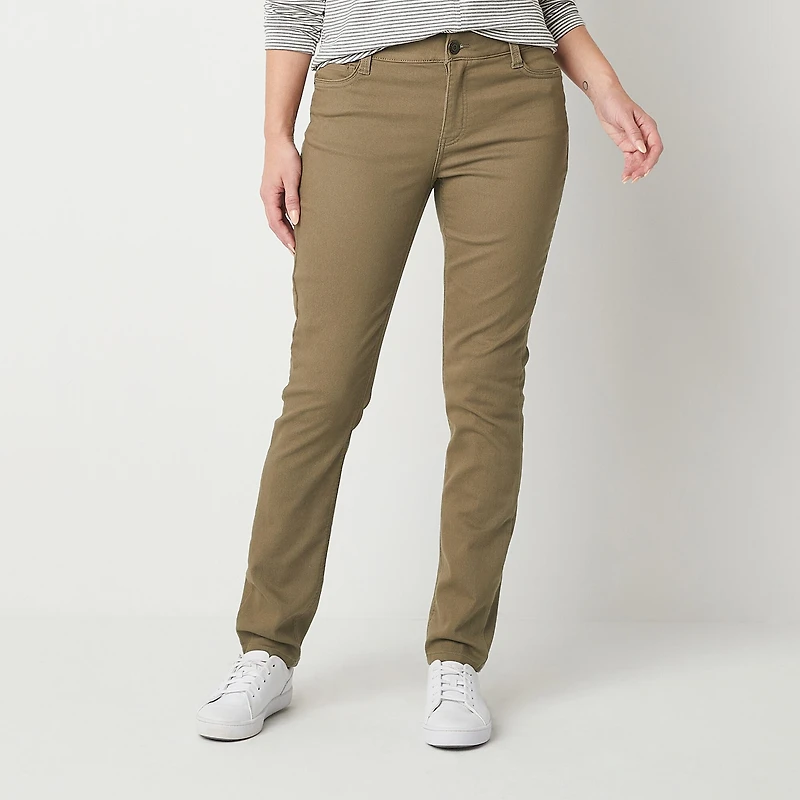 Liz Claiborne Sara Womens Tall Mid Rise Skinny Fit Slim Jean