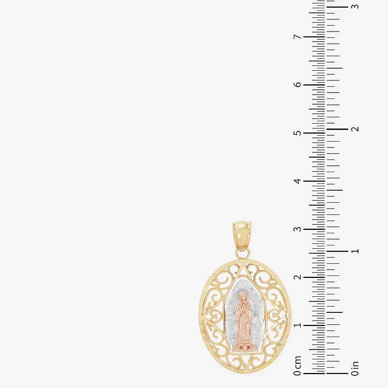 Nuestra Seãƒâ±Ora De Guadalupe / Our Lady Of Guadalupe Unisex Adult 14K Gold Oval Pendant