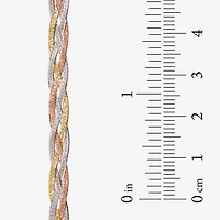 Made in Italy Womens 14K Tri-Color Gold 7.5 Inch Solid Herringbone Chain Bracelet