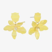 Bijoux Bar Gold Tone Womens Flower Hypoallergenic Drop Earrings