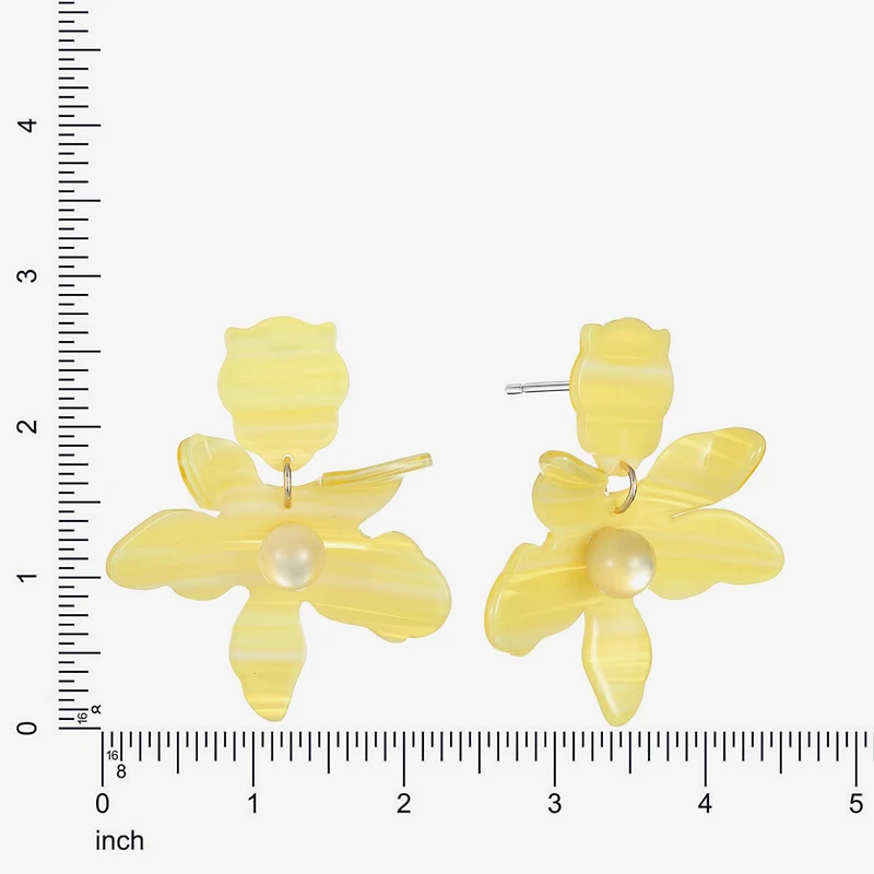 Bijoux Bar Gold Tone Womens Flower Hypoallergenic Drop Earrings