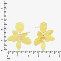 Bijoux Bar Gold Tone Womens Flower Hypoallergenic Drop Earrings