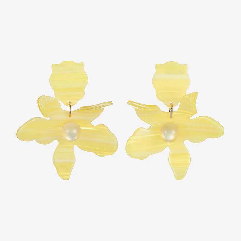 Bijoux Bar Gold Tone Womens Flower Hypoallergenic Drop Earrings