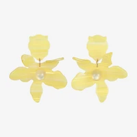 Bijoux Bar Gold Tone Womens Flower Hypoallergenic Drop Earrings