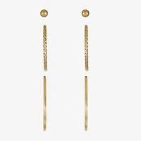 Liz Claiborne Womens Hypoallergenic 3 Pair Earring Set