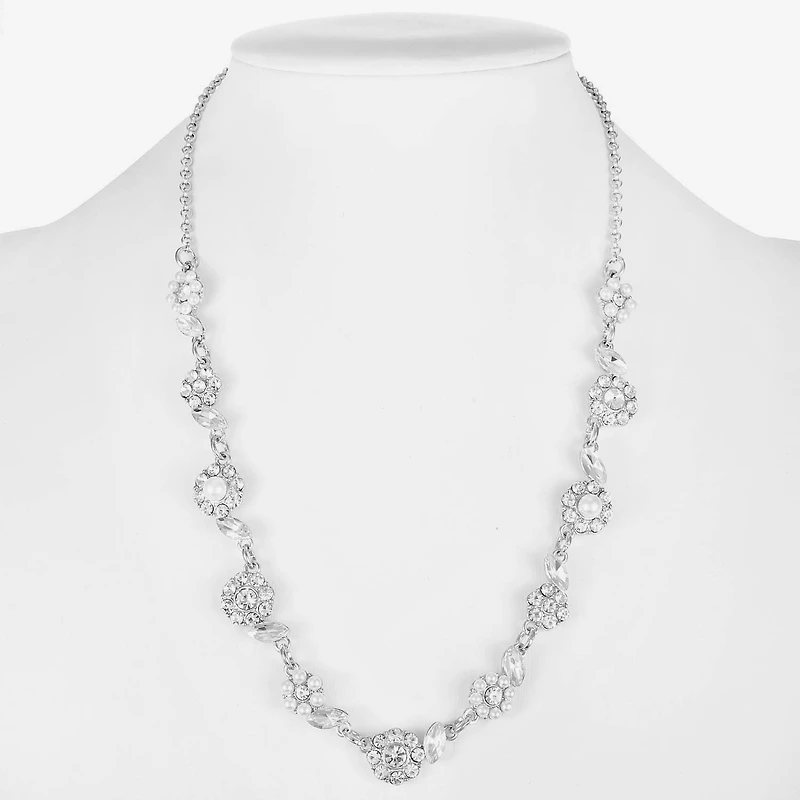 Monet Jewelry Timeless Silver Tone Womens 17 Inch Collar Necklace