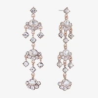 Monet Jewelry Rose Tone Womens Glass Hypoallergenic Chandelier Earrings