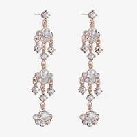Monet Jewelry Rose Tone Womens Glass Hypoallergenic Chandelier Earrings