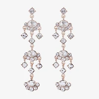 Monet Jewelry Rose Tone Womens Glass Hypoallergenic Chandelier Earrings