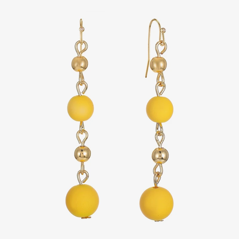 Liz Claiborne Matte Womens Round Drop Earrings