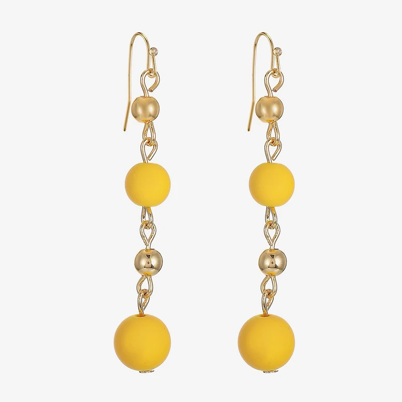 Liz Claiborne Matte Womens Round Drop Earrings
