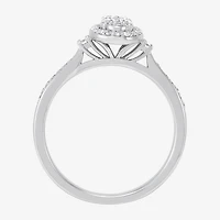Limited Quantities! (H-I / Si1-Si2) Womens 1/3 CT. T.W. Lab Grown White Diamond Sterling Silver Oval Engagement Ring