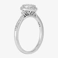 Limited Quantities! (H-I / Si1-Si2) Womens 1/3 CT. T.W. Lab Grown White Diamond Sterling Silver Oval Engagement Ring
