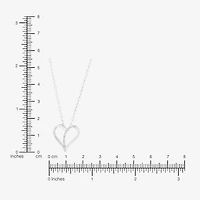Limited Quantities! Womens 1/ CT. T.W. Natural White Diamond Sterling Silver Heart 18 Inch Pendant Necklace