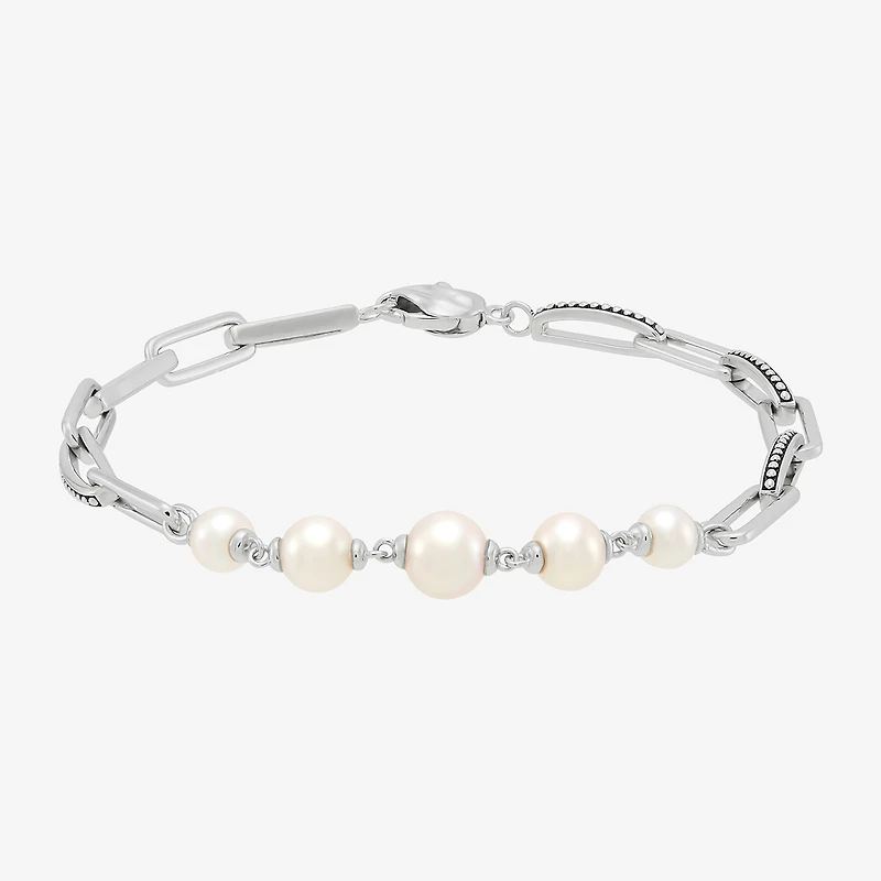 Limited Quantities! Womens Dyed White Cultured Freshwater Pearl Sterling Silver Strand Bracelet