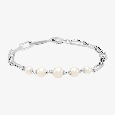 Limited Quantities! Womens Dyed White Cultured Freshwater Pearl Sterling Silver Strand Bracelet