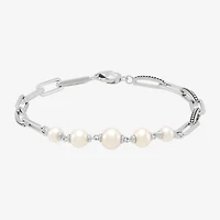 Limited Quantities! Womens Dyed White Cultured Freshwater Pearl Sterling Silver Strand Bracelet
