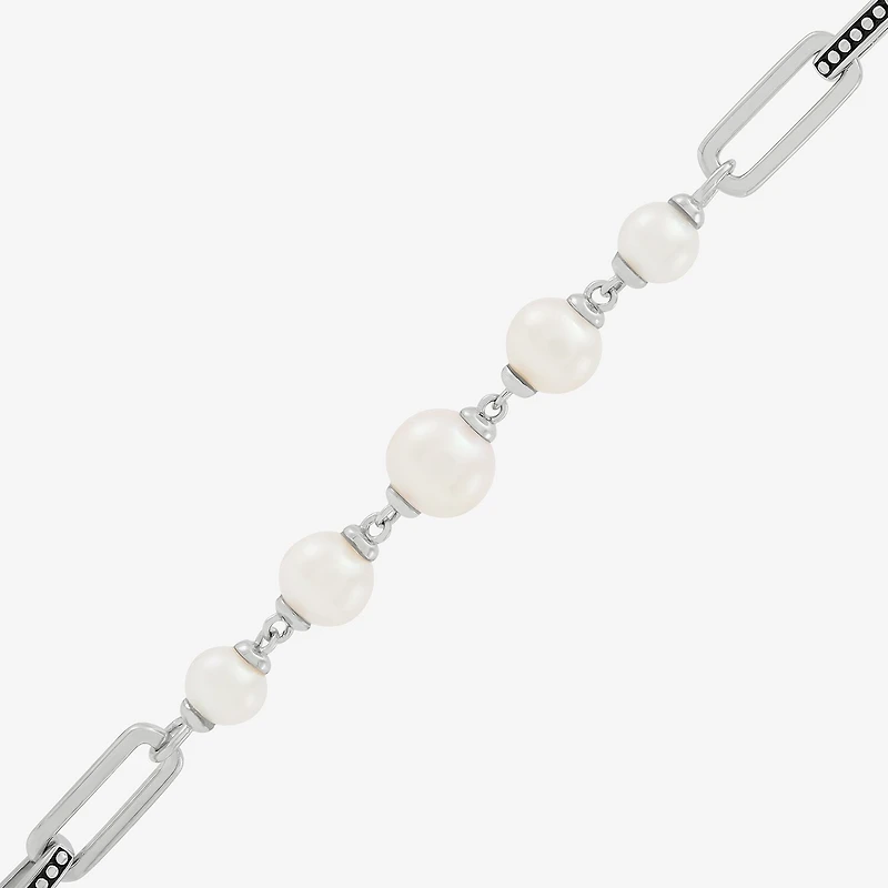 Limited Quantities! Womens Dyed White Cultured Freshwater Pearl Sterling Silver Strand Bracelet