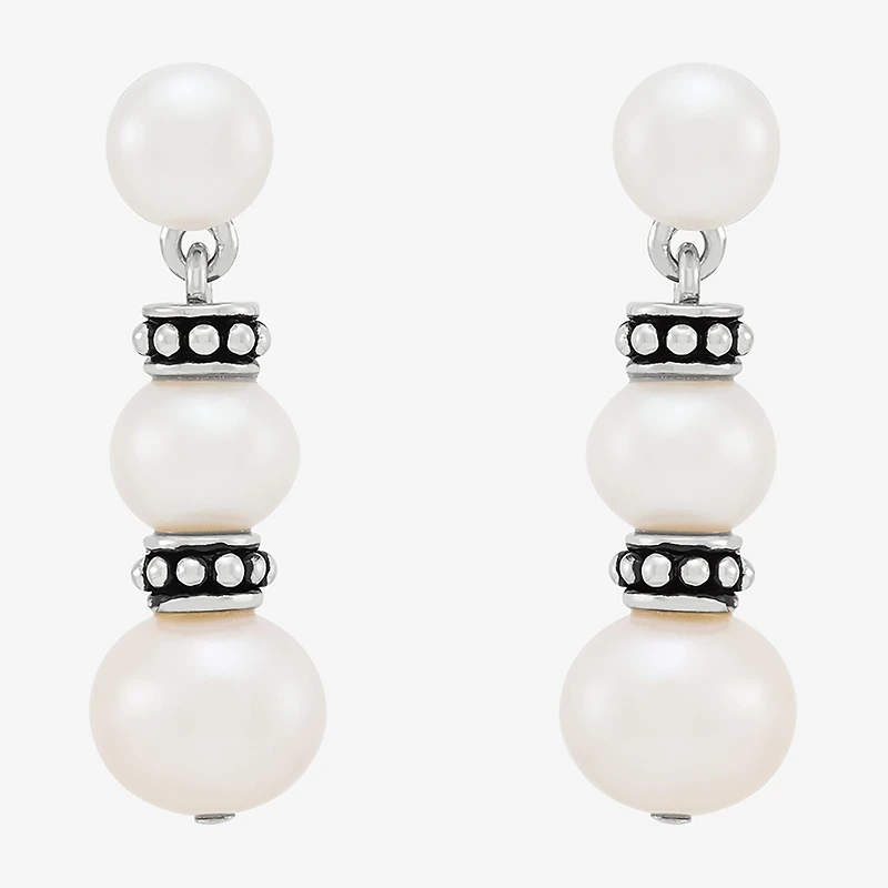Limited Quantities! Womens Dyed White Cultured Freshwater Pearl Sterling Silver Drop Earrings