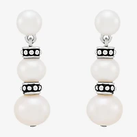 Limited Quantities! Womens Dyed White Cultured Freshwater Pearl Sterling Silver Drop Earrings