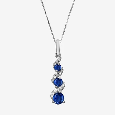 Womens Diamond Accent Gemstone 10K Gold 18 Inch Pendant Necklace