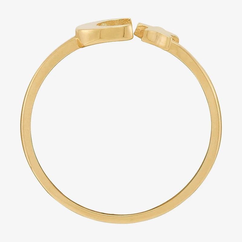 Womens 10K Gold Moon Round Star Band