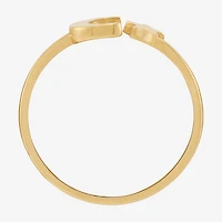 Womens 10K Gold Moon Round Star Band