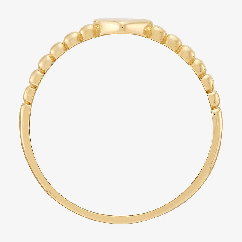Gold Addiction Womens 10K Heart Round Band