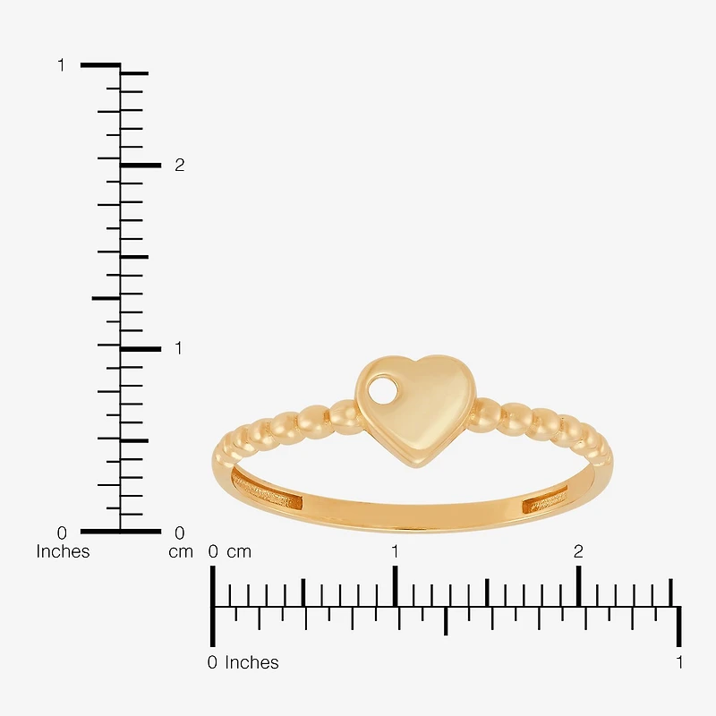 Gold Addiction Womens 10K Heart Round Band
