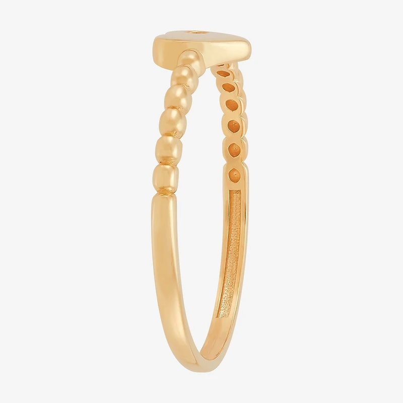 Gold Addiction Womens 10K Heart Round Band