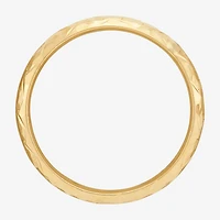 Womens 4MM 14K Gold Heart Round Band
