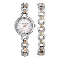Armitron Now Womens Two Tone 2-pc. Watch Boxed Set-75/5485mptrst
