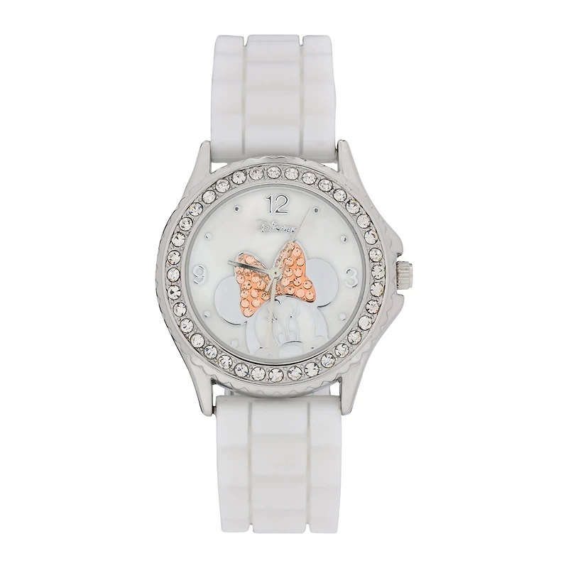 Disney Minnie Mouse Kids White Silicone Strap Watch