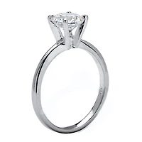 DiamonArt® Womens 1 1/10 CT. T.W.  White Cubic Zirconia Sterling Silver Round Engagement Ring