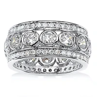 DiamonArt® 24MM 4 3/4 CT. T.W. White Cubic Zirconia Platinum Over Silver Round Band