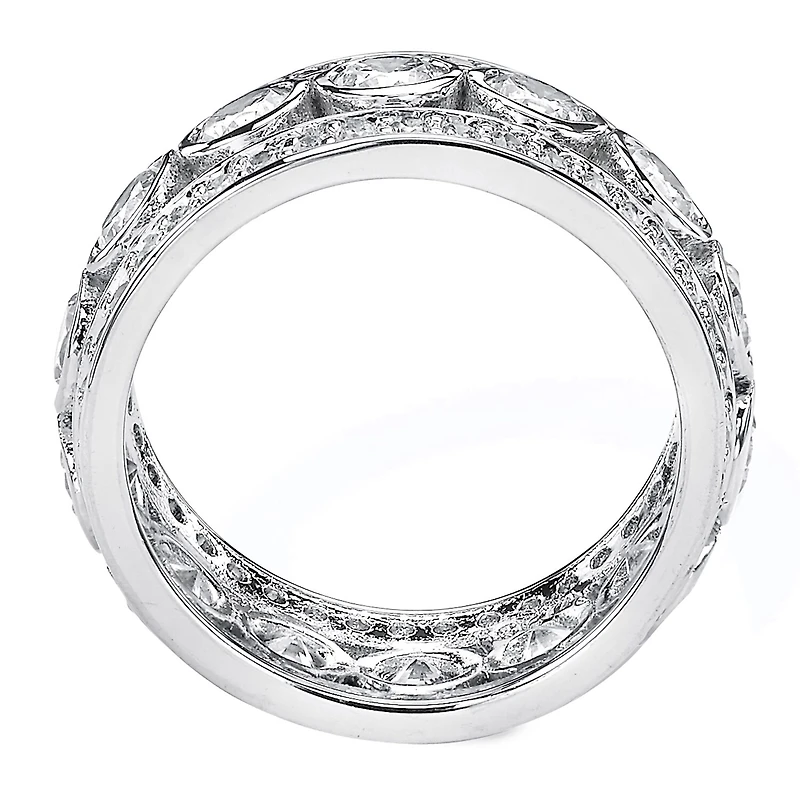 DiamonArt® 24MM 4 3/4 CT. T.W. White Cubic Zirconia Platinum Over Silver Round Band