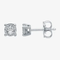 (G / SI1-SI2) Ever Star 1/10 CT. T.W. Lab Grown White Diamond Sterling Silver or 14K Gold over 4.9mm Stud Earrings