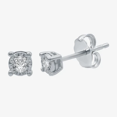 (G / SI1-SI2) Ever Star 1/10 CT. T.W. Lab Grown White Diamond Sterling Silver or 14K Gold over 4.9mm Stud Earrings