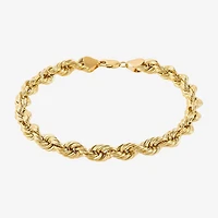 Made in Italy Unisex Adult 10K Gold 9 Inch Hollow Rope Chain Bracelet
