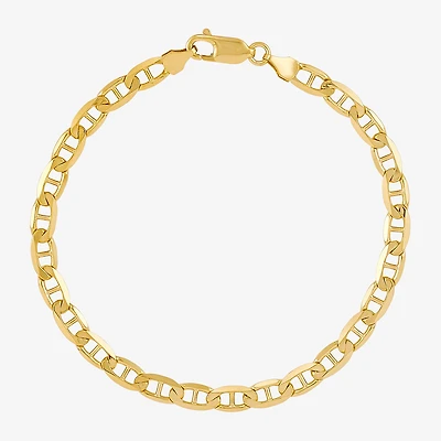 Mens 14K Gold 8 1/2 Inch Solid Link Chain Bracelet