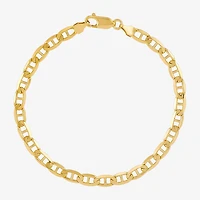 Mens 14K Gold 8 1/2 Inch Solid Link Chain Bracelet