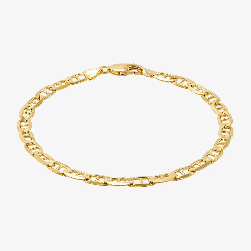 Mens 14K Gold 8 1/2 Inch Solid Link Chain Bracelet