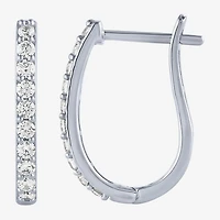 (H-I / I1) Womens 1/2 CT. T.W. Lab Grown White Diamond 10K Gold 18mm Hoop Earrings