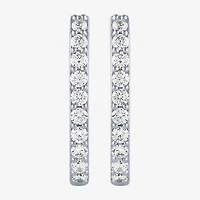(H-I / I1) Womens 1/2 CT. T.W. Lab Grown White Diamond 10K Gold 18mm Hoop Earrings