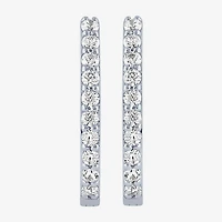 (H-I / I1) Womens 1/4 CT. T.W. Lab Grown White Diamond 10K Gold 14.5mm Hoop Earrings