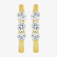 (H-I / I1) Womens 1/2 CT. T.W. Lab Grown White Diamond 10K Gold 15.2mm Hoop Earrings