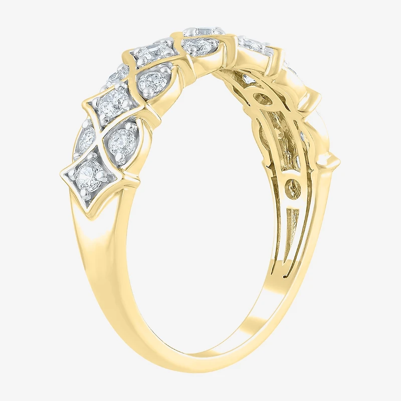 (H-I / I1) Womens 2MM 1/2 CT. T.W. Lab Grown White Diamond 10K Gold Band