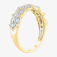 (H-I / I1) Womens 2MM 1/2 CT. T.W. Lab Grown White Diamond 10K Gold Band