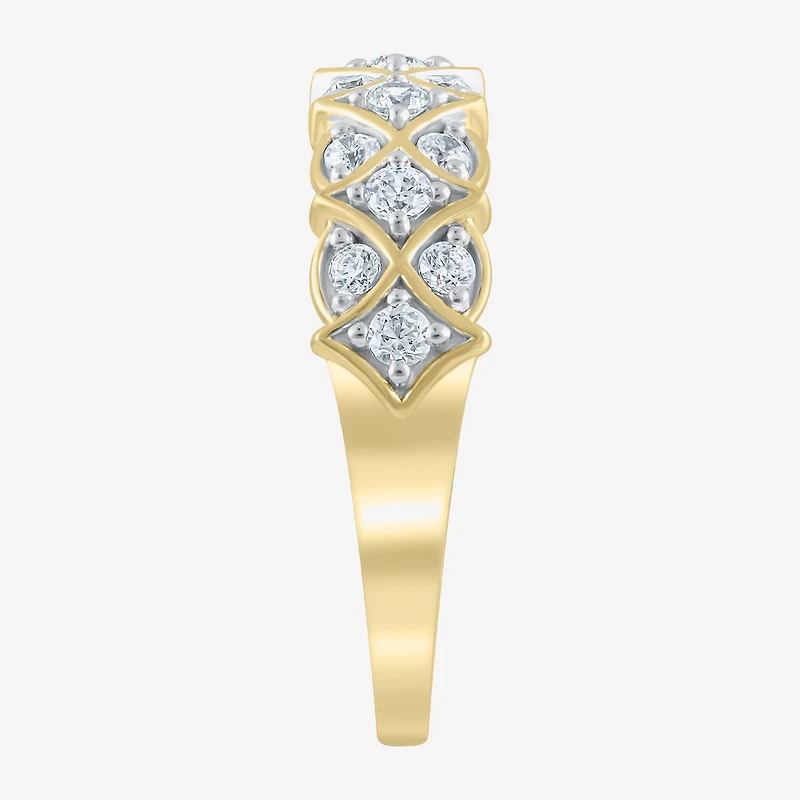 (H-I / I1) Womens 2MM 1/2 CT. T.W. Lab Grown White Diamond 10K Gold Band