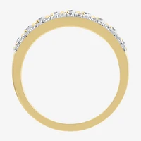 (H / I1) Womens 1/2 CT. T.W. Lab Grown White Diamond 10K Two Tone Gold Anniversary Wedding Band